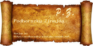 Podhorszky Zinajda névjegykártya